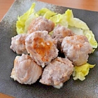 チーズがとろ～り♪　塩麹入り豚肉のチーズ巻きボール